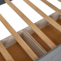 Euroco dvostruki drveni trokrevetni krevet na sprat veličine L sa fiokama za dečiju spavaću sobu, siva