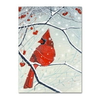 Zaštitni znak likovne umjetnosti' crveni Kardinal Božić kartica ' platno Art Michelle Campbell
