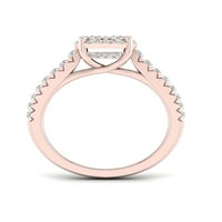 3 4ct TDW dijamant 10k prsten za angažovanje klastera ružičastog zlata