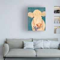 Fab Funky' Cow Cream Bluebells ' Platno Umjetnost