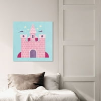 Runway Avenue Fantasy i Sci-Fi zidna Umjetnost platnena štampa 'Petite Castle' bajke-ružičasta, plava