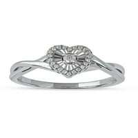 Imperial 10k Bijelo zlato 1 8CT TDW dijamantski prsten za obećanje srca