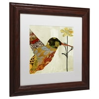 Zaštitni znak Likovna umjetnost Hummingbird Brocade III Umjetnost platna u boji Pekara bijeli mat, drveni