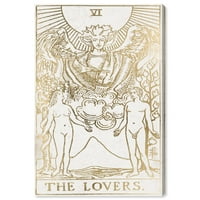 Wynwood Studio duhovne i religiozne zidne umjetničke platnene grafike' the Lovers Tarot Luxe ' Zodijak-zlato,