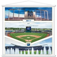 Kansas City Royals-zidni Poster stadiona Kauffman sa drvenim magnetnim okvirom, 22.375 34