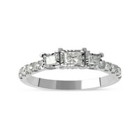 Imperial 10k Bijelo zlato 1ct TDW princeza rezani dijamant tri kamena zaručnički prsten