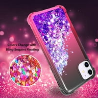 Apple Iphone Shiny Flowing Glitter Liquid Branik slučaj u crnoj boji za upotrebu sa Apple Iphone 3-pack