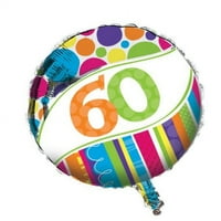 Kreativni pretvaranje svijetle i podebljanog 60. rođendana dvostrani okrugli milarni balon