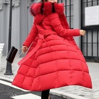 GZEA WOMENS zimski kaputi Žene pune boje čipke čipke u obliku vune vunene kožom pamuk džepni kaput dugih