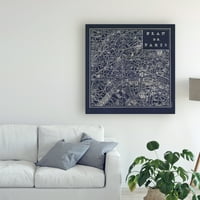 Zaštitni znak likovne umjetnosti' Blueprint Map Paris Square ' platnena Umjetnost Sue Schlabach