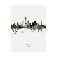 Zaštitni znak likovne umjetnosti 'Dallas Texas Skyline Portrait II' platnena Umjetnost Michaela Tompsetta