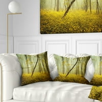 Designart šuma sa žutim cvijećem - jastuk za bacanje pejzažne fotografije-16x16