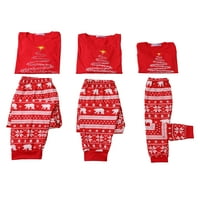 Jedinstvene povoljne ženske Tee i karirane hlače za božićnu jelku porodični kompleti pidžame za spavanje