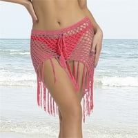 Ženski kupaći kostim poklopci Ljetna casual ručno rađena krošnica na plaži suknja od suknje šuplje tassel