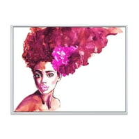 Designart 'portret Afro američke žene VI' moderni uramljeni platneni zidni otisak