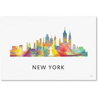 Zaštitni znak likovne umjetnosti 'New York New York Skyline WB-1' platno Art Marlene Watson