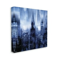 New York Cityscape Meki Fokus Plava Arhitektura Slikarstvo Platno Art Print