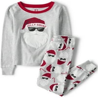 Dječije mjesto Kids Holiday sjaj u tamnom Santa Topu dugih rukava sa Jogger pantalonama 2-dijelni set pidžama
