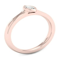Imperial 1 6CT TDW Marquise Diamond 10k Rose Gold pasijans Promise Ring