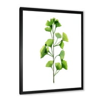 Designart 'Green Field Plant Foliage Branch' Farmhouse Framed Art Print