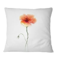 Designart veliki ružičasti i crveni cvijet maka - jastuk za bacanje cvijeta-18x18