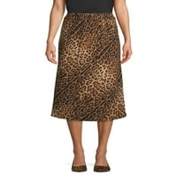 Scoop ženska Midi Slip suknja sa leopardom, veličine XS-XXXL