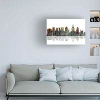 Marlene Watson 'Philadelphia Pennsylvania Skyline BW 1' Canvas Art