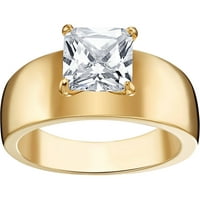 Zlatni ton princeza CZ Wide Band vjenčani prsten