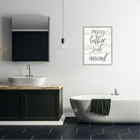 Stupell Industries uživajte u pjeni namočite odmotajte kupatilo Rustikalna tipografija grafička Umjetnost siva uokvirena Art Print Wall Art, 24x30
