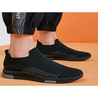 Daeful Mens Casual cipela za prozračivanje čarape za čarape za čarape na tenisima lagani okrugli krug cipela za cipele za šetnju crno siva 9