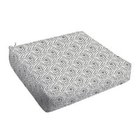 Sorra Home sivo-bijeli geometrijski unutarnji unutarnji vanjski duboki jastuk za sjedenje, okrugli prednji