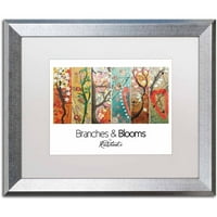 Zaštitni znak Likovna umjetnost drveće i cvjetanje Umjetnost platna Jennifer Redstreake bijeli mat, srebrni