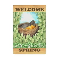 Zaštitni znak Likovna umjetnost' Welcome Spring Robin ' platna Umjetnost Melinde Hipsher