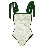 JSAierl One kupaći kostim Women Plus size Ljetni ispis Oblikovni kostimi kupaći kostim sa šifronom Pokrijte