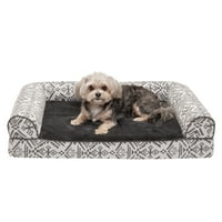 Furhaven Pet Proizvodi Southwest Kilim Memory Top Sofa-stil kućnog ljubimca za pse i mačke - Boulder Grey,