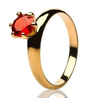 Vjenčani prsten sa ružinim zlatnim solitaire, titanijumski vjenčani prsten, rubin cz prsten, zaručnički prsten,