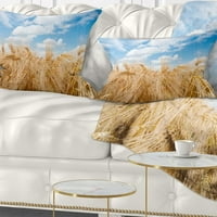 Designart Barley Field under Blue Sky - pejzažni štampani jastuk za bacanje - 12x20