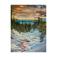 Zaštitni znak likovne umjetnosti' Snow Creek Sunrise ' platno Umjetnost David Lloyd Glover
