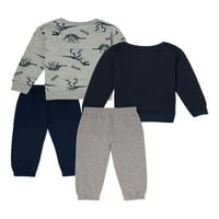 Garnimals komplet odjeće za dukserice i trenirke od flisa za bebe i male dječake, 4 komada, veličine 12m-5T