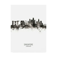 Zaštitni znak likovne umjetnosti' Singapur Skyline Portrait II ' platnena Umjetnost Michaela Tompsetta