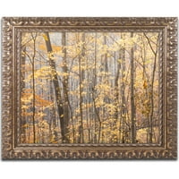 Zaštitni znak Likovna umjetnost jesen Treeline 2 Umjetnost platna Jasona Shaffera, Zlatni ukrašeni okvir