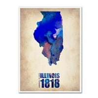 Zaštitni znak Likovna umjetnost karta akvarela Illinois Umjetnost platna od Naxarta
