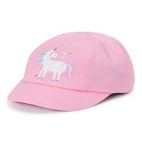 Wonder Nation Rainbow Bejzbol šešir u svijetlo ružičastoj boji sa srebrnim ukrasima za djevojčice male djece
