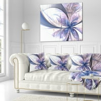 Designart svijetloplavi fraktalni dizajn cvijeta - jastuk za bacanje cvijeća-18x18
