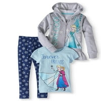 Disney smrznuta kapuljača za djevojčice, majica i tajice 3-dijelni komplet odjeće
