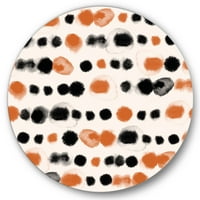 Designart 'narandžaste i Crne polka tačke' moderni krug metalni zid Art-disk od 23