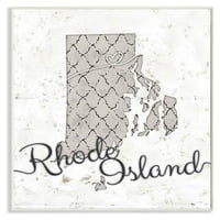 Stupell Industries Rhode Island uzorkovana siva zidna ploča američkog državnog dizajna ziwei Li