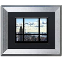 Zaštitni znak Likovna umjetnost pogled na prozor Manhattan Umjetnost platna Philippe Hugonnard, crni mat, srebrni okvir