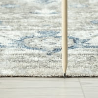 Tradicionalni tepih orijentalni smeđi, smeđi unutrašnji pravougaonik lako se čisti