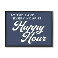 Stupell Industries Ever Hour's Happy Hour Nautical Lake Sign, 24, dizajn Daphne Polselli